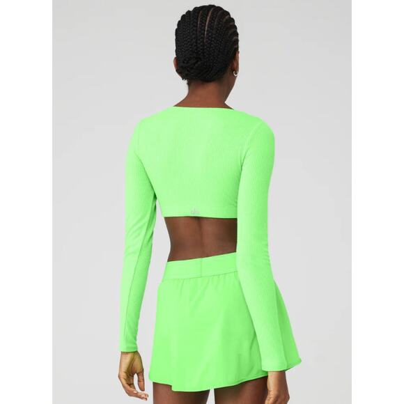 Alo Green Long Sleeve Crop Top - Picture 6 of 6